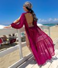 Magenta- růžový plášť, šaty na pláž 